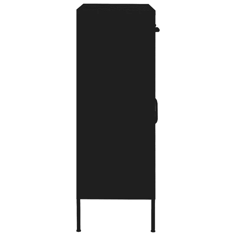Armoire de rangement moderne robuste 80 x 35 x 101 cm avec tiroirs glissières à billes en acier noir 02_0046851