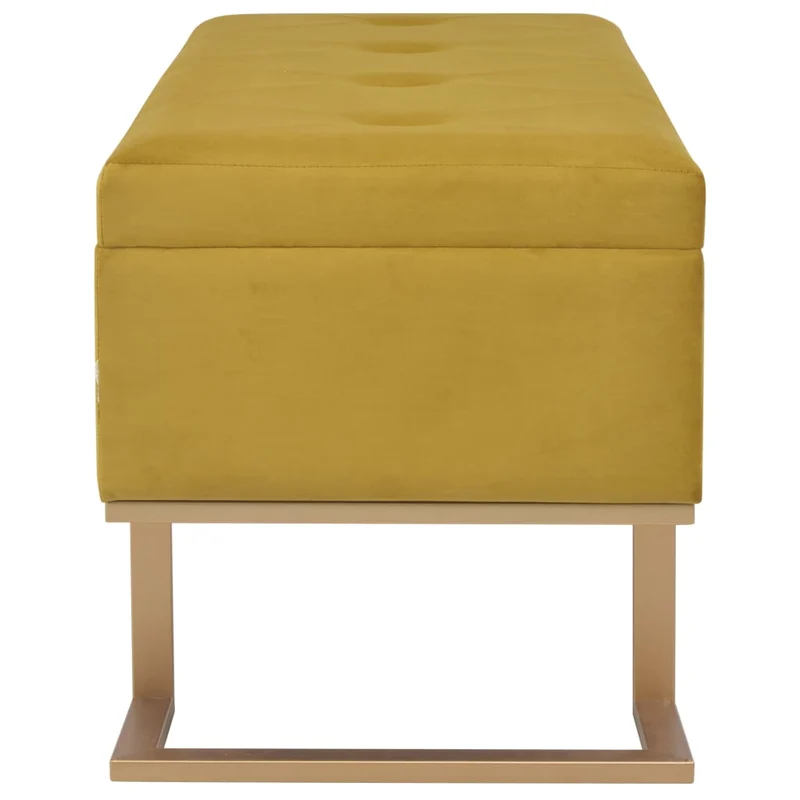 Banc banquette avec compartiment de rangement 105 cm moutarde velours 02_0021244
