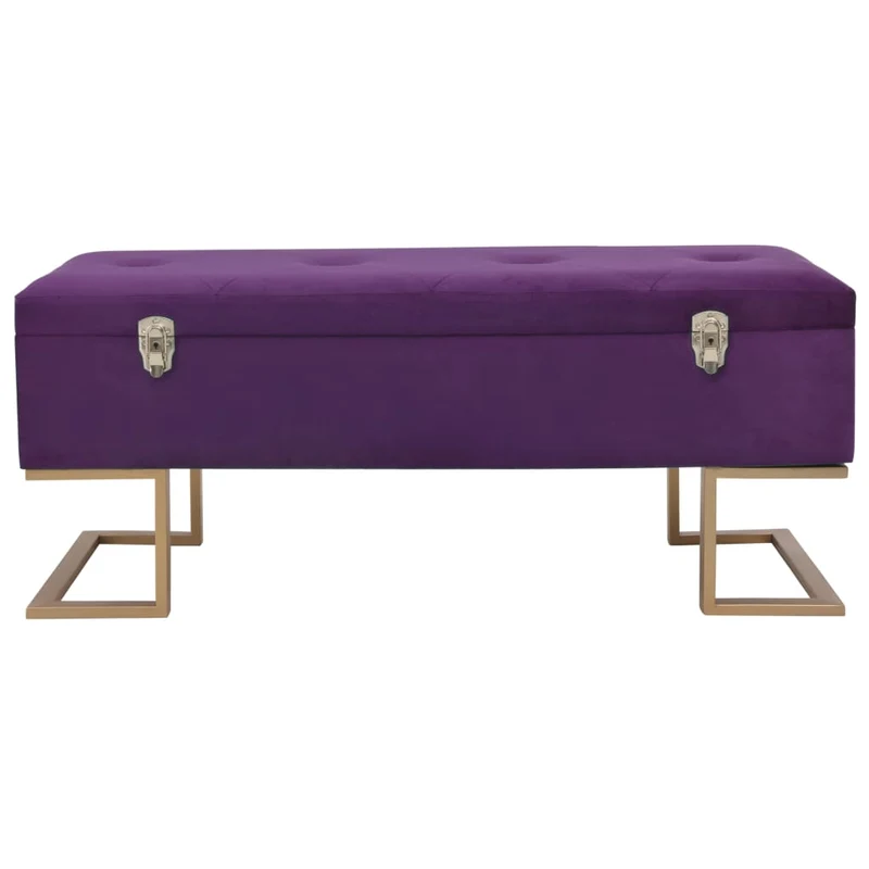Banc banquette avec compartiment de rangement 105 cm violet velours 02_0010749