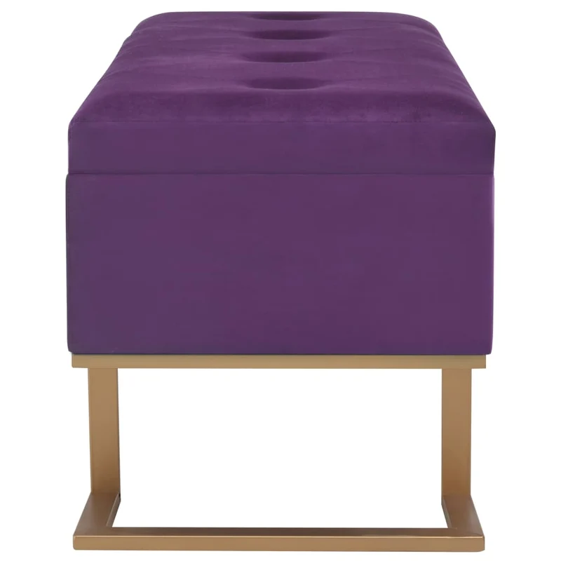 Banc banquette avec compartiment de rangement 105 cm violet velours 02_0010749