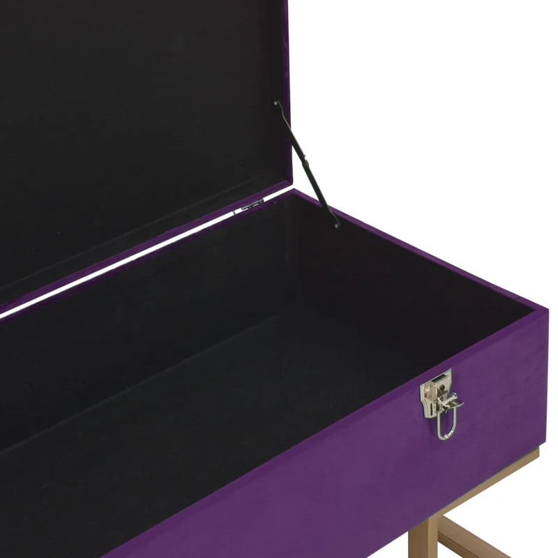 Banc banquette avec compartiment de rangement 105 cm violet velours 02_0010749