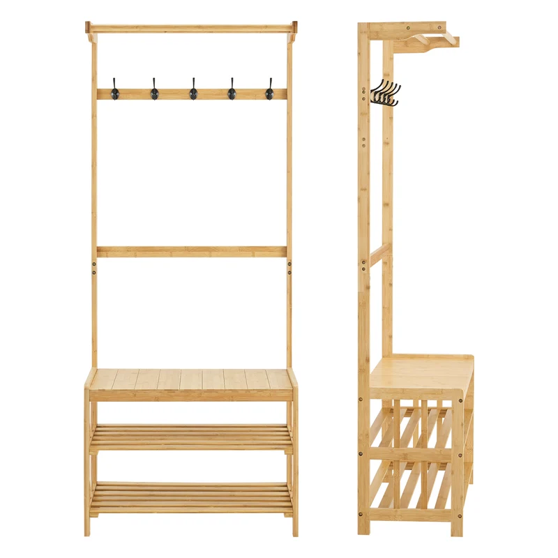 Meuble d'entrée tornio portemanteau avec banc 168 x 70 x 35 cm 03_0008784