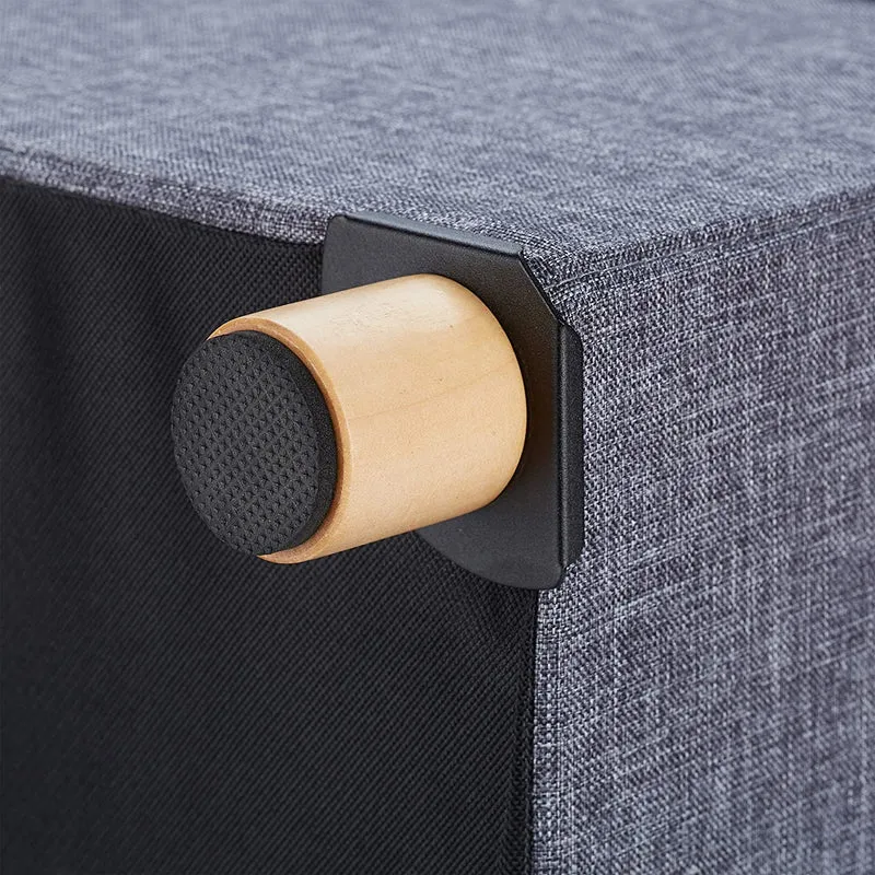 Tabouret pouf coffre avec espace de rangement gris 13_0002754