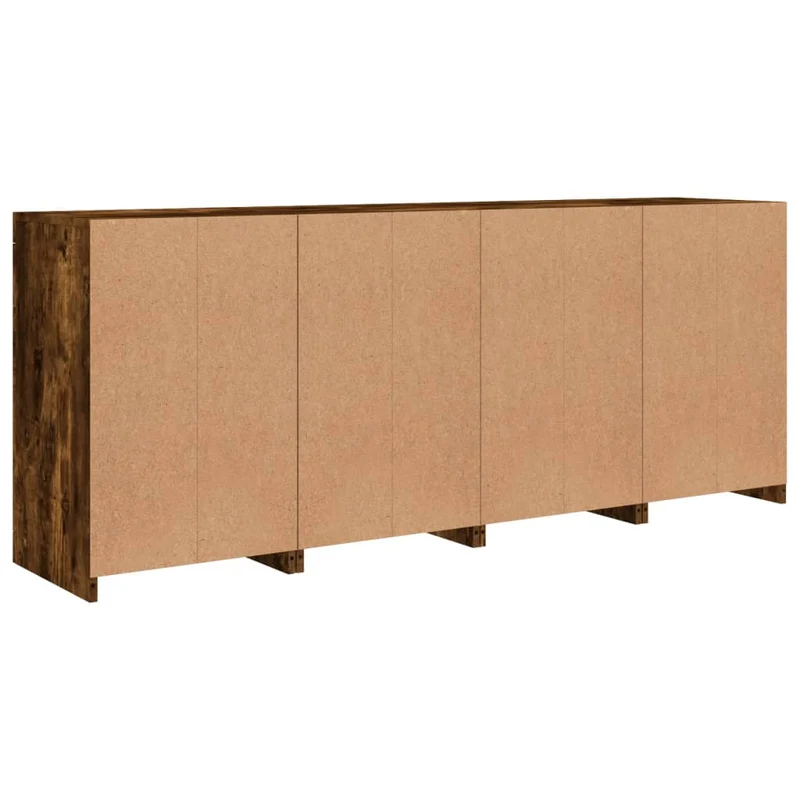 Buffet bahut commode armoire meuble de rangement organisateur cuisine salle de séjour salon avec lumières LED 164 x 37 x 67 cm marron 02_0029875