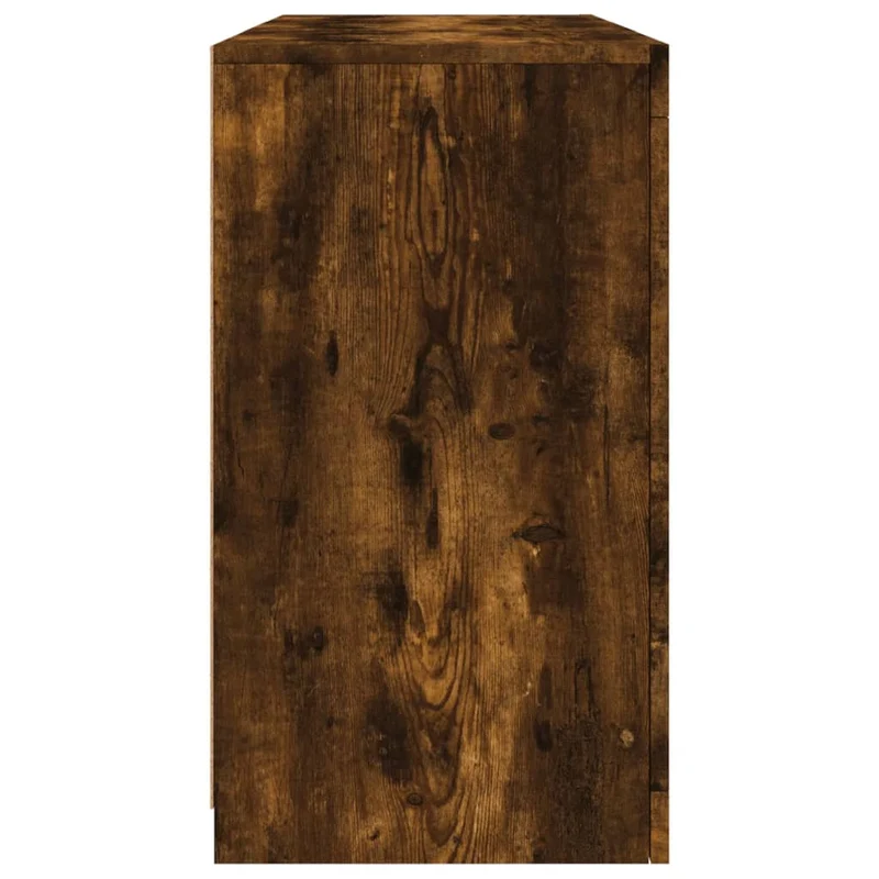 Buffet bahut commode armoire meuble de rangement organisateur cuisine salle de séjour salon avec lumières LED 123 x 37 x 67 cm marron 02_0029868