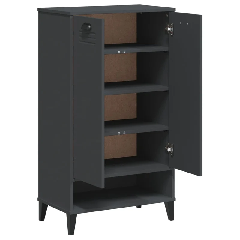 Armoire à chaussures range chaussures rangement meuble entrée couloir salon anthracite bois d'ingénierie anthracite 02_0022120