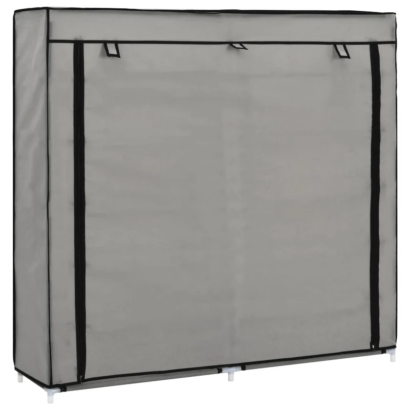 Armoire à chaussures range chaussures rangement meuble entrée couloir salon avec housse 115 x 28 x 110 cm Tissu gris 02_0021409