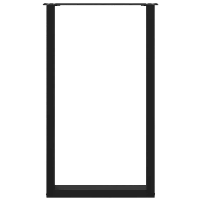 Lot de 2 pieds de table de bar en U réglables 60 x 100 cm design moderne fonctionnel en acier noir 02_0057476