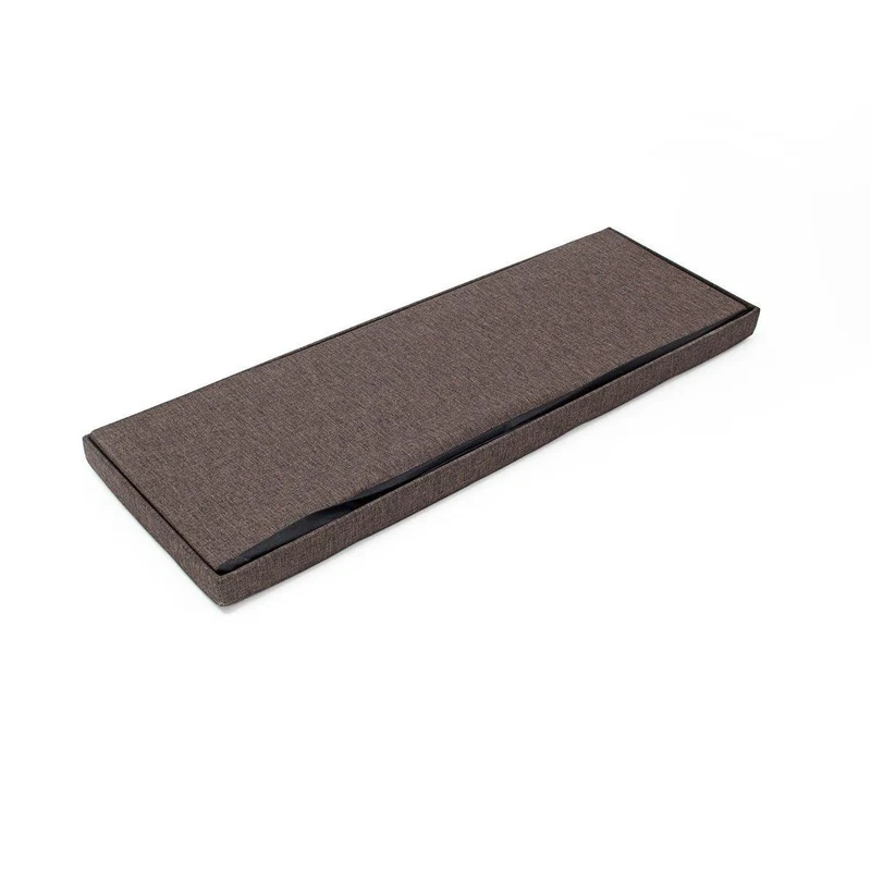 Banquette banc pour coffre de rangement en lin avec couvercle marron 114 cm 3013009