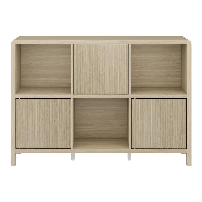 Commode meuble de rangement pratique entrée salon chambre 76,5 x 110 x 30 cm effet chêne 03_0009300