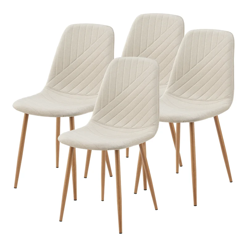 Lot de 4 chaises de salle à manger 88 x 44 x 55 cm moderne design robuste beige 03_0009839