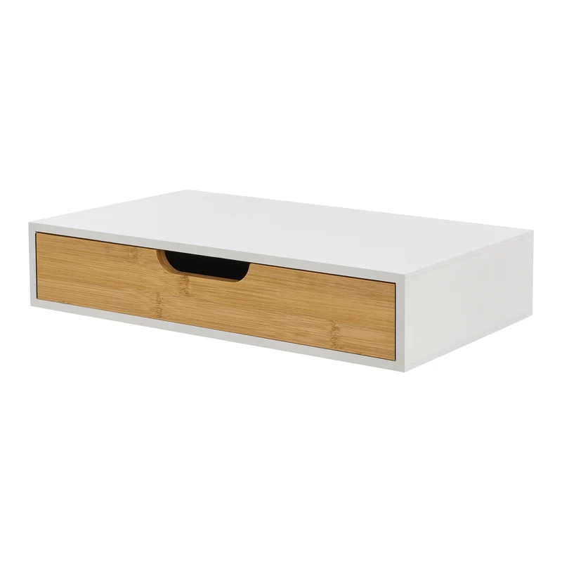 Lot de 2 étagères murales meuble de rangement moderne 40 x 24 x 8 cm blanc 03_0009734