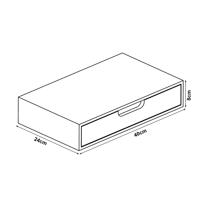 Lot de 2 étagères murales meuble de rangement moderne 40 x 24 x 8 cm blanc 03_0009734