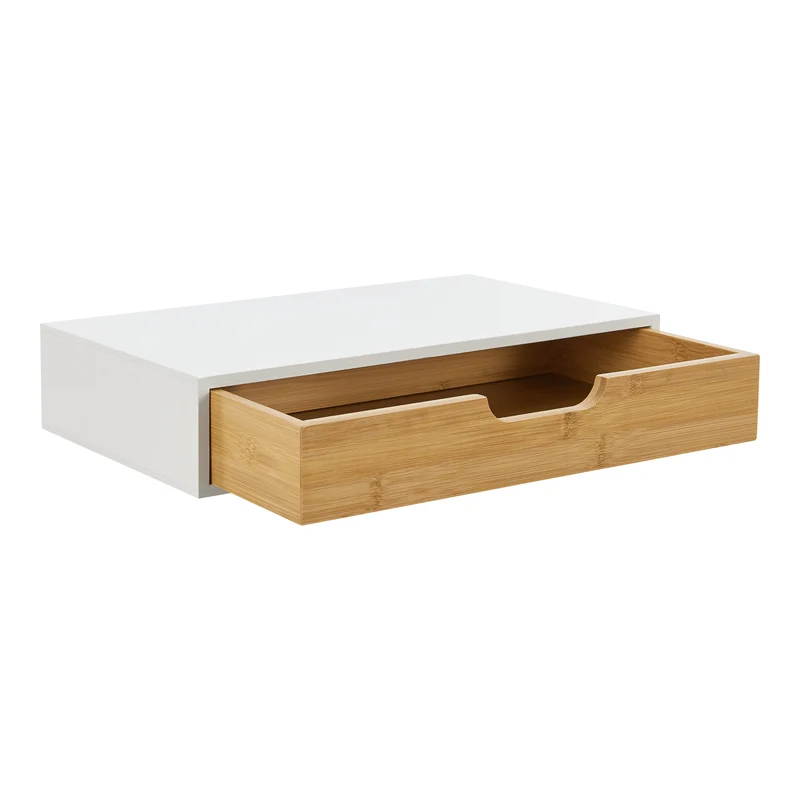 Lot de 2 étagères murales meuble de rangement moderne 40 x 24 x 8 cm blanc 03_0009734