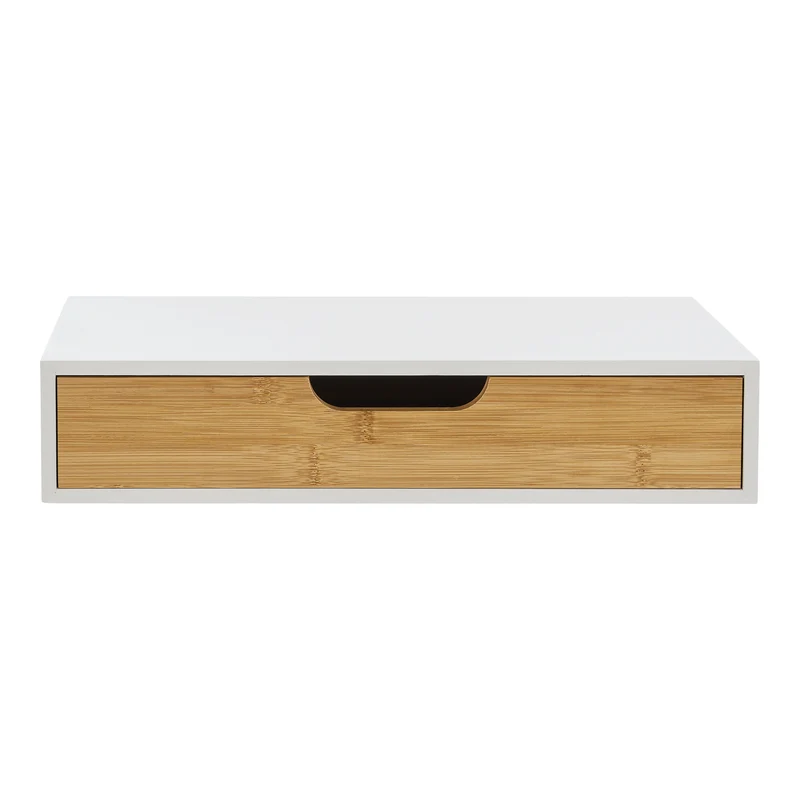 Lot de 2 étagères murales meuble de rangement moderne 40 x 24 x 8 cm blanc 03_0009734