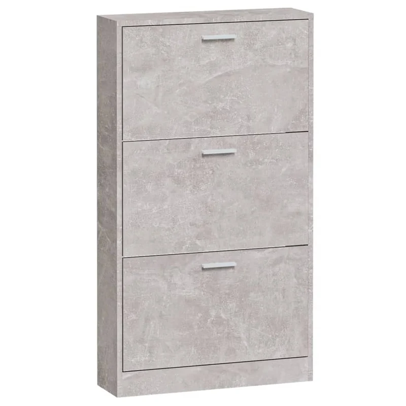 Armoire à chaussures range chaussures rangement meuble entrée couloir salon 59 x 17 x 108 cm bois d'ingénierie gris 02_0021819