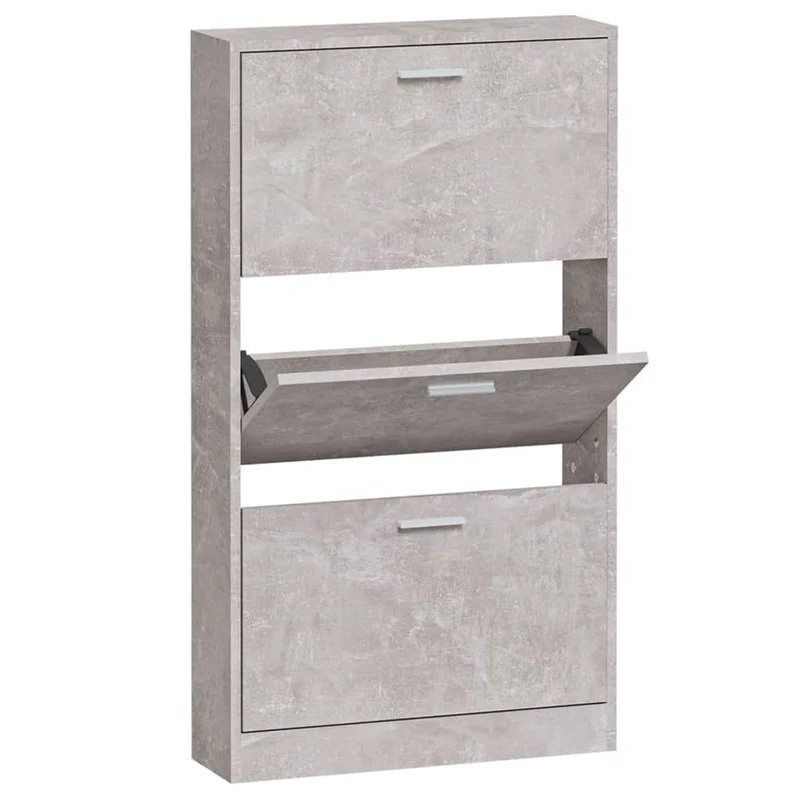 Armoire à chaussures range chaussures rangement meuble entrée couloir salon 59 x 17 x 108 cm bois d'ingénierie gris 02_0021819