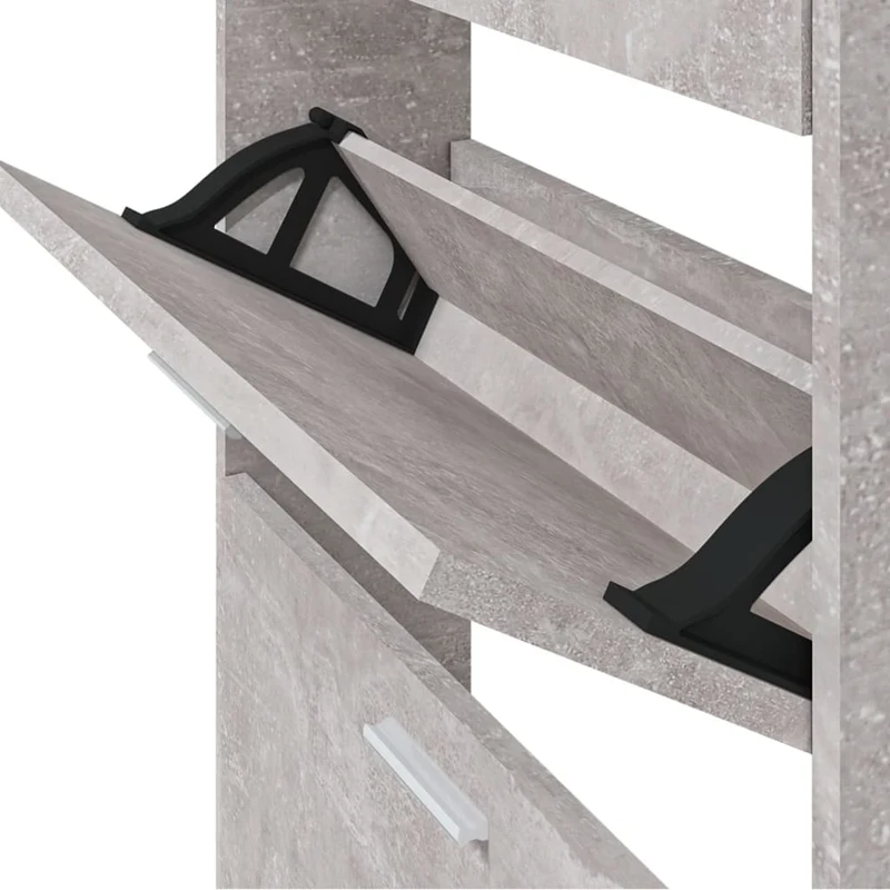 Armoire à chaussures range chaussures rangement meuble entrée couloir salon 59 x 17 x 108 cm bois d'ingénierie gris 02_0021819