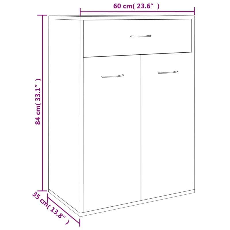 Armoire à chaussures range chaussures rangement meuble entrée couloir salon sonoma 60 x 35 x 84 cm bois d'ingénierie brun 02_0021717