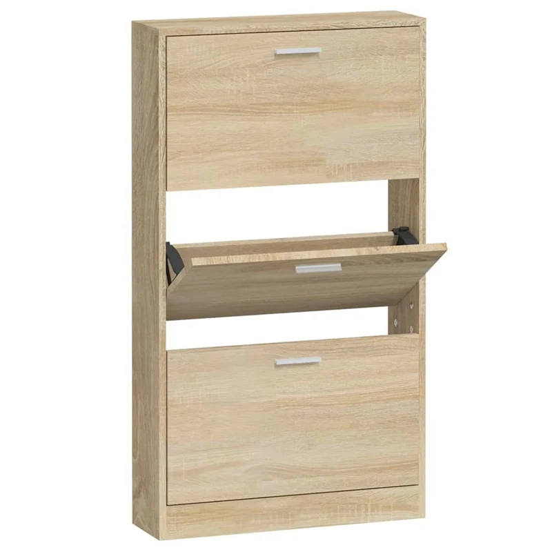 Armoire à chaussures range chaussures rangement meuble entrée couloir salon 59 x 17 x 108 cm bois d'ingénierie brun 02_0021526