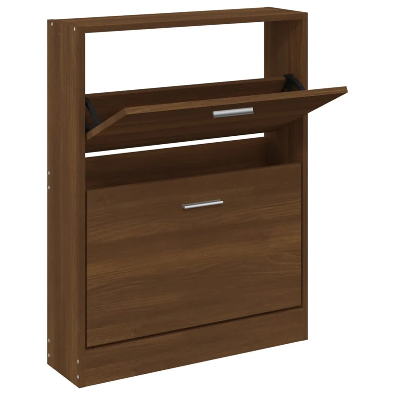 Armoire à chaussures range chaussures rangement meuble entrée couloir salon 59 x 17 x 81 cm bois d'ingénierie brun 02_0021634
