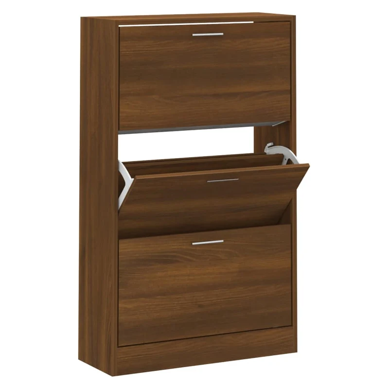 Armoire à chaussures range chaussures rangement meuble entrée couloir salon 63 x 24 x 103 cm bois d'ingénierie brun 02_0021644