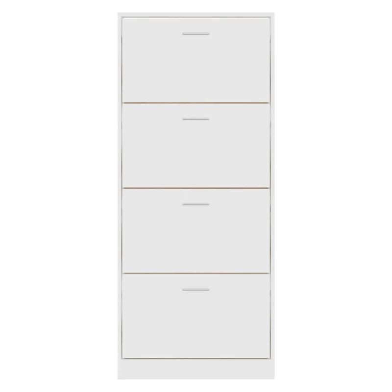 Armoire à chaussures range chaussures rangement meuble entrée couloir salon 63 x 24 x 147 cm bois d'ingénierie blanc 02_0021494