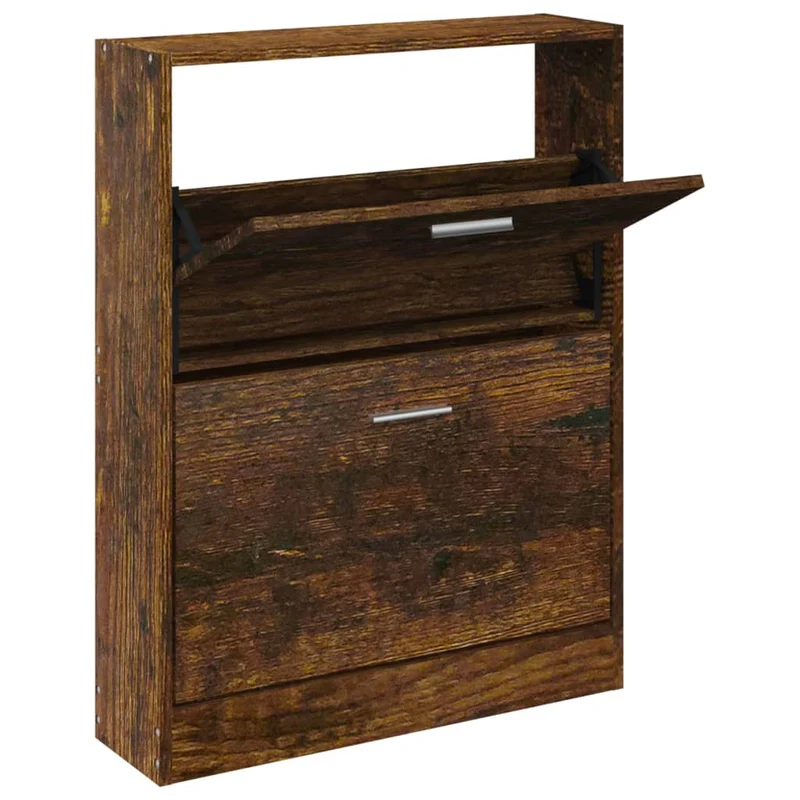 Armoire à chaussures range chaussures rangement meuble entrée couloir salon 59 x 17 x 81 cm bois d'ingénierie brun 02_0021566