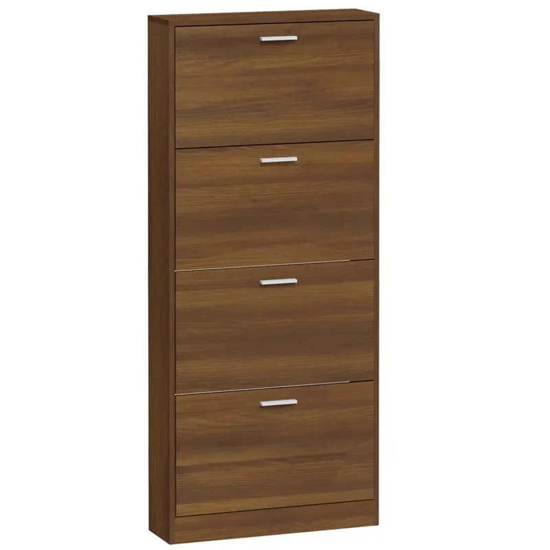 Armoire à chaussures range chaussures rangement meuble entrée couloir salon 59 x 17 x 150 cm bois d'ingénierie brun 02_0021632