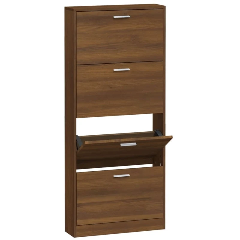 Armoire à chaussures range chaussures rangement meuble entrée couloir salon 59 x 17 x 150 cm bois d'ingénierie brun 02_0021632