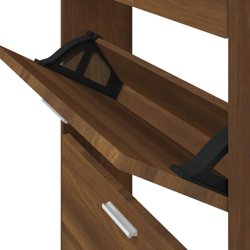 Armoire à chaussures range chaussures rangement meuble entrée couloir salon 59 x 17 x 150 cm bois d'ingénierie brun 02_0021632