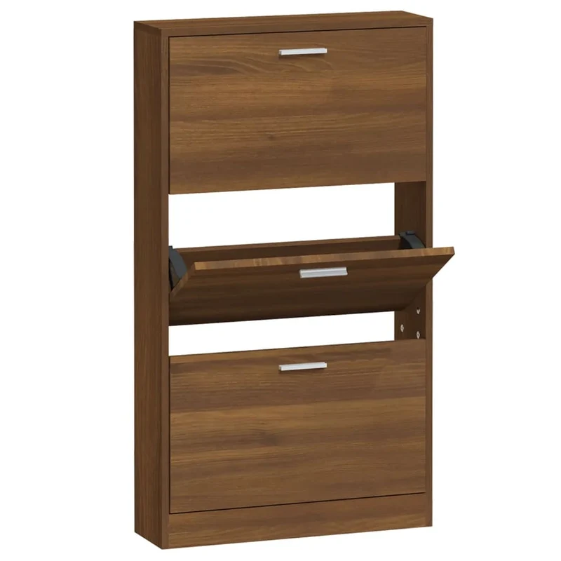 Armoire à chaussures range chaussures rangement meuble entrée couloir salon 59 x 17 x 108 cm bois d'ingénierie brun 02_0021631