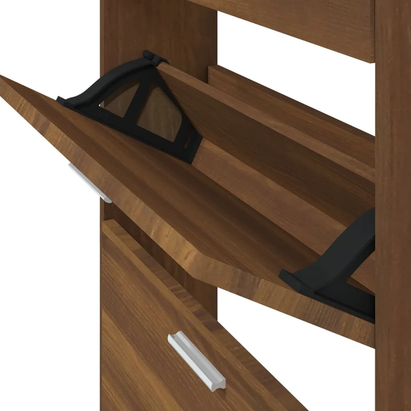 Armoire à chaussures range chaussures rangement meuble entrée couloir salon 59 x 17 x 108 cm bois d'ingénierie brun 02_0021631