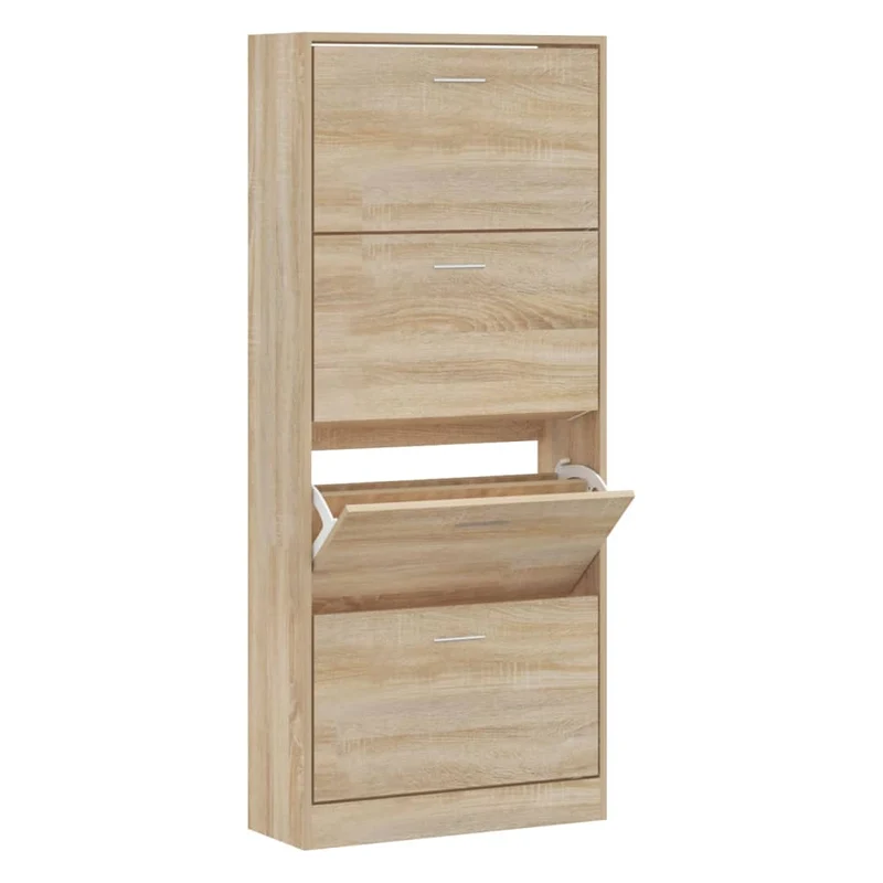 Armoire à chaussures range chaussures rangement meuble entrée couloir salon sonoma 63 x 24 x 147 cm bois d'ingénierie brun 02_0021722