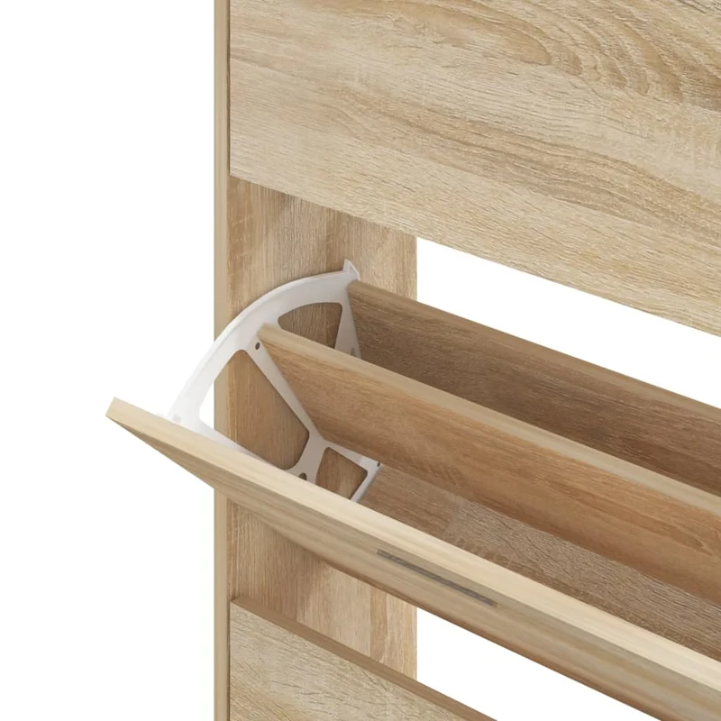Armoire à chaussures range chaussures rangement meuble entrée couloir salon sonoma 63 x 24 x 147 cm bois d'ingénierie brun 02_0021722