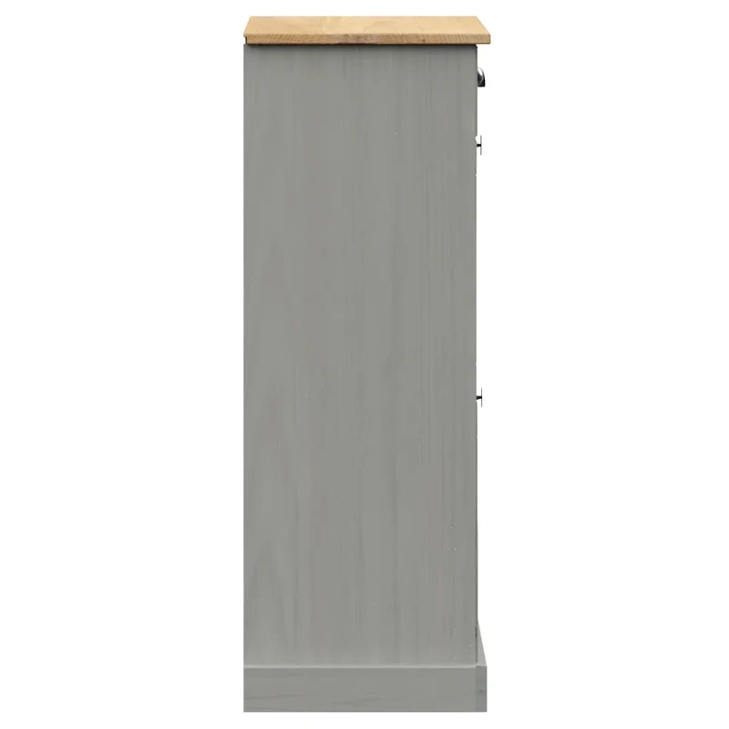 Armoire à chaussures range chaussures rangement meuble entrée couloir salon 60 x 35 x 96 cm bois massif de pin gris 02_0022115