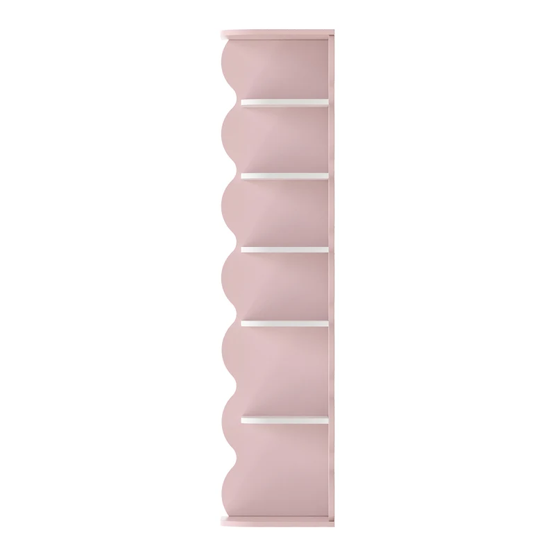 Étagère design intemporel salon chambre meuble de rangement à chaussures pour enfants 108 x 27 x 27 cm rose blanc 03_0011325