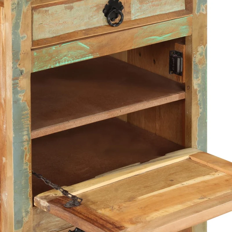 Armoire à chaussures range chaussures rangement meuble entrée couloir salon 4 couches avec tiroir bois de récupération multicolore 02_0021353