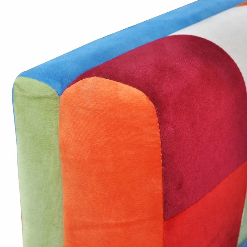 Fauteuil chaise siège lounge design club sofa salon cube avec de patchwork chrome tissu 1102040/3