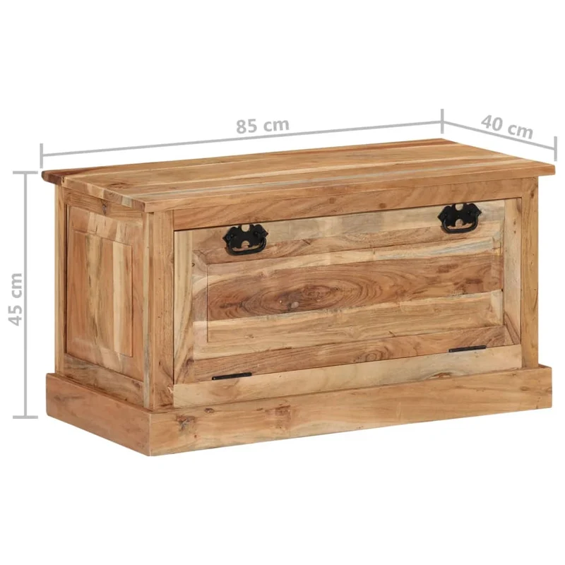 Banc banquette de rangement de chaussures 85 x 40 x 45 cm bois d'acacia massif 02_0010916