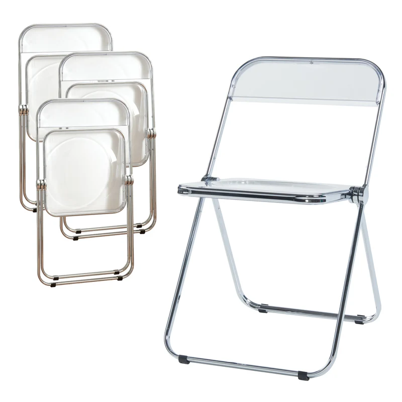 Lot de 4 chaises pliantes 74 x 46 x 47 cm transparent 03_0009852