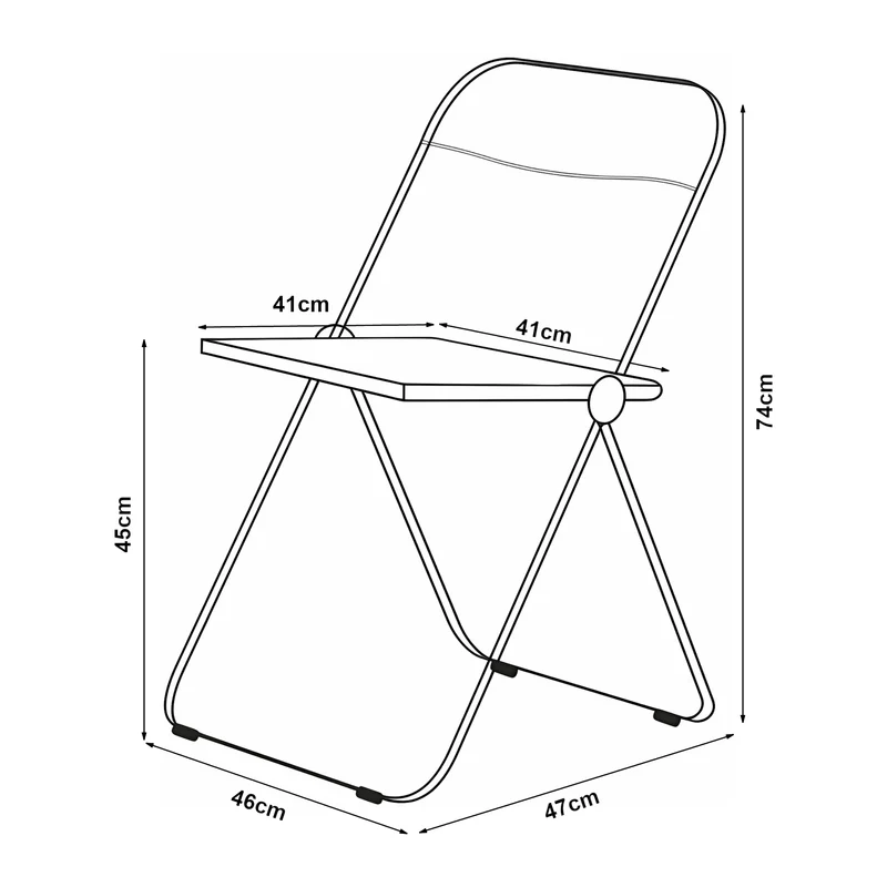 Lot de 4 chaises pliantes 74 x 46 x 47 cm transparent 03_0009852