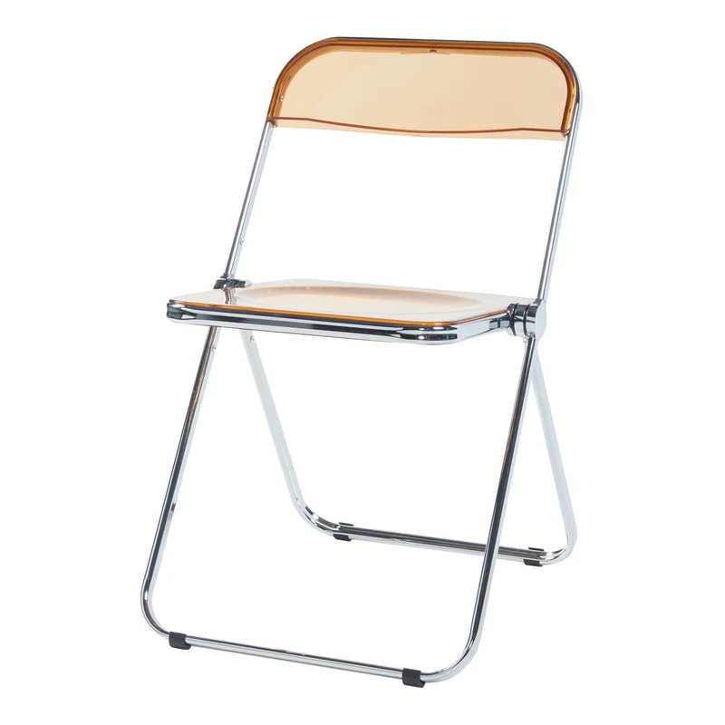 Lot de 2 chaises pliantes extérieur jardin camping terrasse 74 x 46 x 47 cm orange transparent 03_0009645