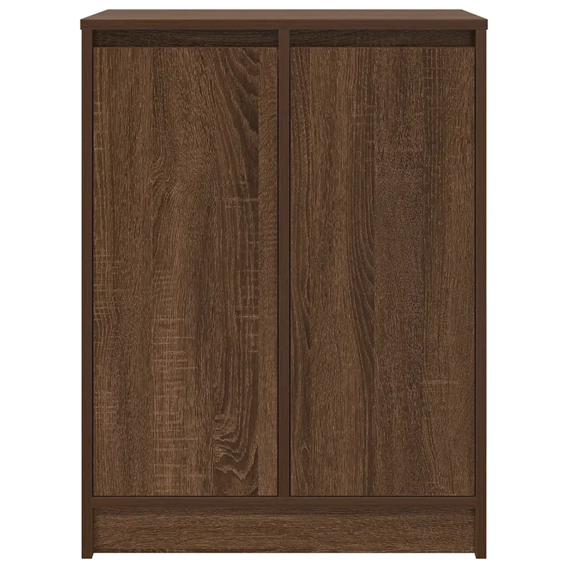 Armoire à chaussures chêne marron 57 x 34 x 76 cm avec portes espace de rangement contemporain en bois d'ingénierie marron 02_0051775