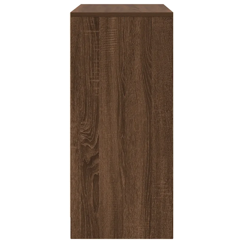Armoire à chaussures chêne marron 57 x 34 x 76 cm avec portes espace de rangement contemporain en bois d'ingénierie marron 02_0051775