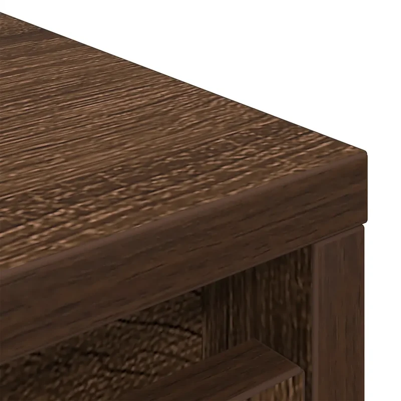 Armoire à chaussures chêne marron 57 x 34 x 76 cm avec portes espace de rangement contemporain en bois d'ingénierie marron 02_0051775