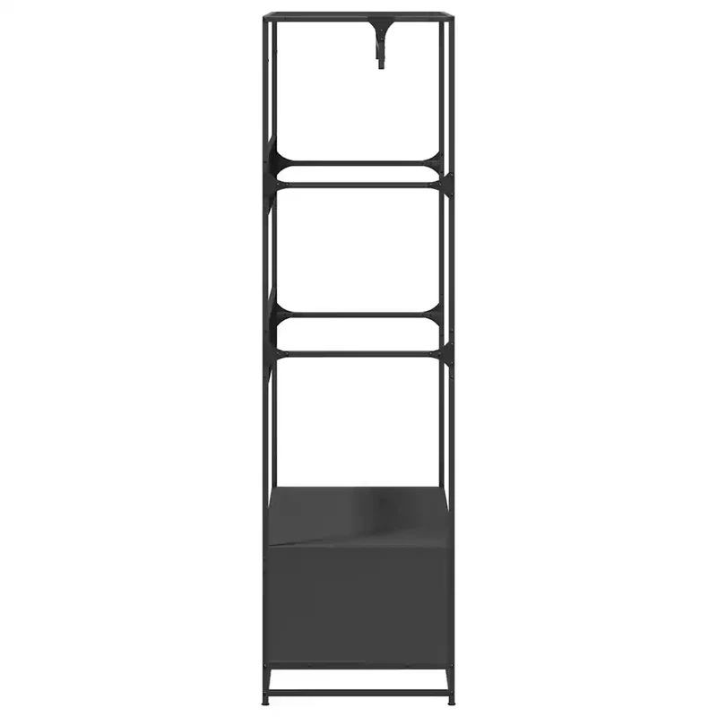 Armoire en bois d’ingénierie design industriel rangement 90 x 50 x 180 cm en métal noir 02_0049676