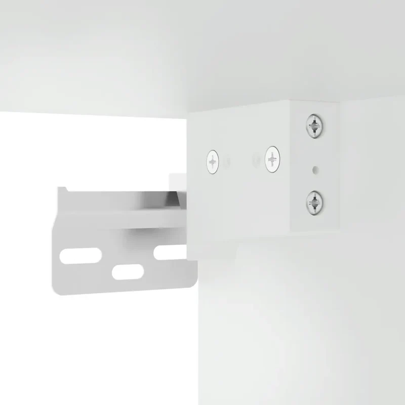 Lot de 2 armoires murales design pratique rangement 69,5 x 34 x 90 cm en bois d'ingénierie blanc 02_0055368