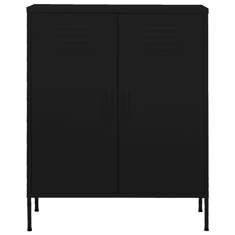 Armoire de rangement pratique 80 x 35 x 101 cm avec étagères réglables style moderne en acier noir 02_0046860