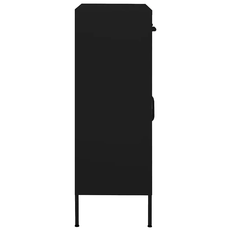 Armoire de rangement pratique 80 x 35 x 101 cm avec étagères réglables style moderne en acier noir 02_0046860